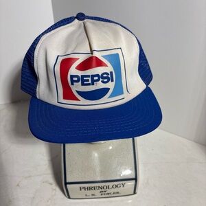 Pepsi Blue and White Trucker Hat Mesh SnapBack Vintage